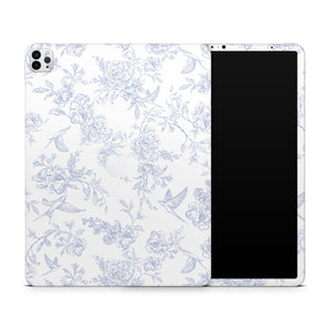 IPad Skin Blue Bloom IPad Wrap, 3M Vinyl Decal apple cover