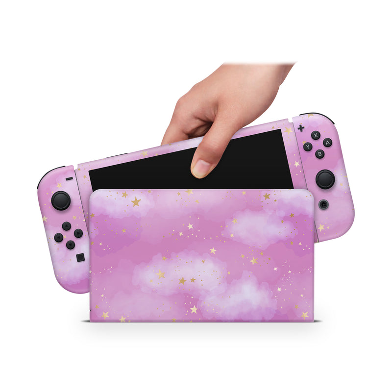 Nintendo Switch Oled Skin Decals -  Stars  - Wrap Vinyl Sticker