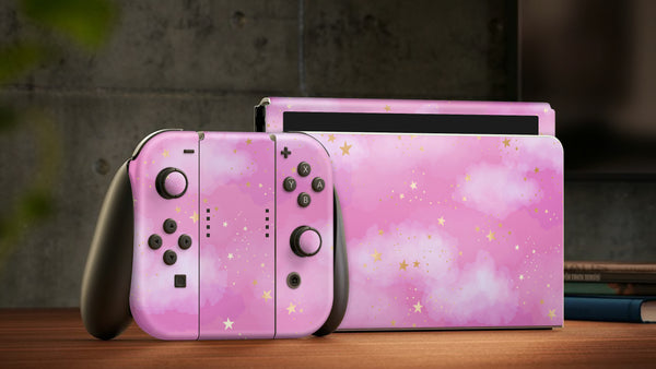 Nintendo Switch Oled Skin Decals -  Stars  - Wrap Vinyl Sticker