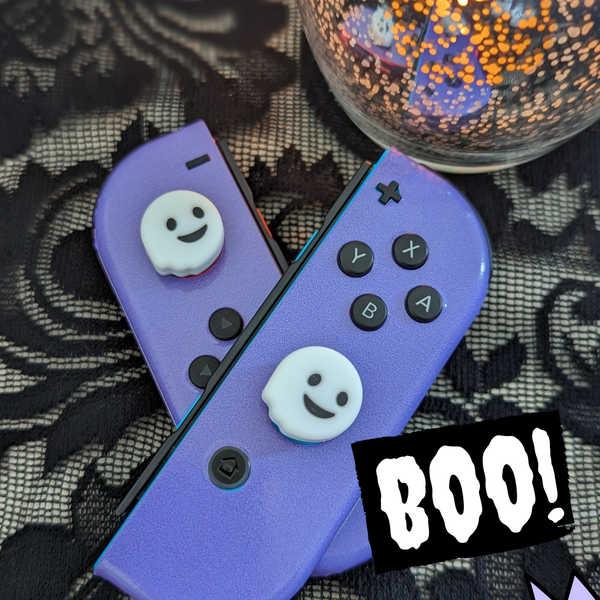 2pc Switch Thumb Grips - Ghost - Cap Joy Con Grip For all Nintendo Switch