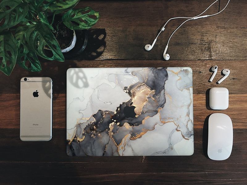 Marble Gold MacBook Skin Premium 3M Vinyl Wrap
