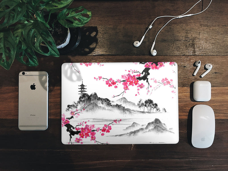 MacBook Skin Decal Japanese Temple Design Vinyl Protective Cover Wrap