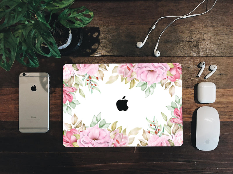 Romantic Flower MacBook Skin MacBook Pro Skin MacBook Air Pro 13 15 inch Touch Bar Skin Laptop Decal Vinyl Sticker
