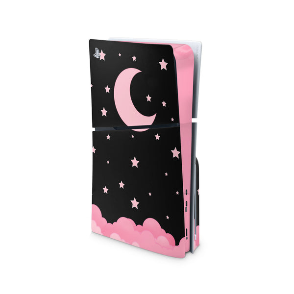 Pink Moon Decal For PS5 Slim Playstation 5 Console And Controller , Full Wrap Vinyl For PS5 Slim
