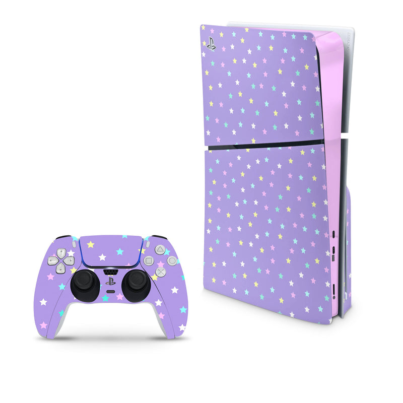 Starry Decal For PS5 Slim Playstation 5 Console And Controller , Full Wrap Vinyl For PS5 Slim