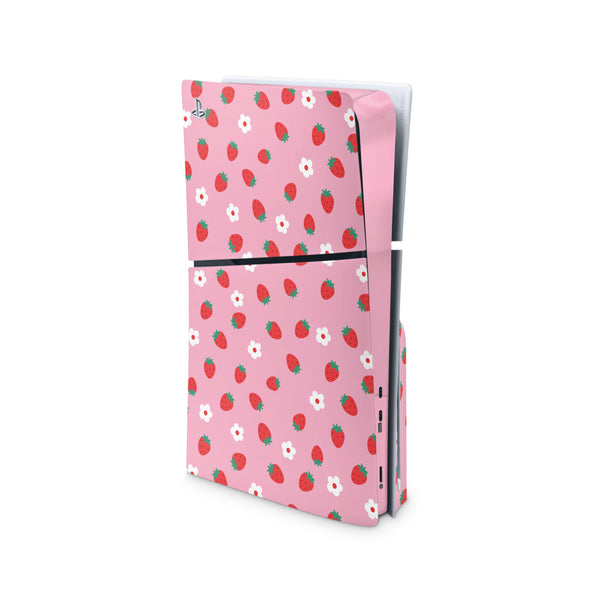 Strawberries Decal For PS5 Slim Playstation 5 Console And Controller , Full Wrap Vinyl For PS5 Slim