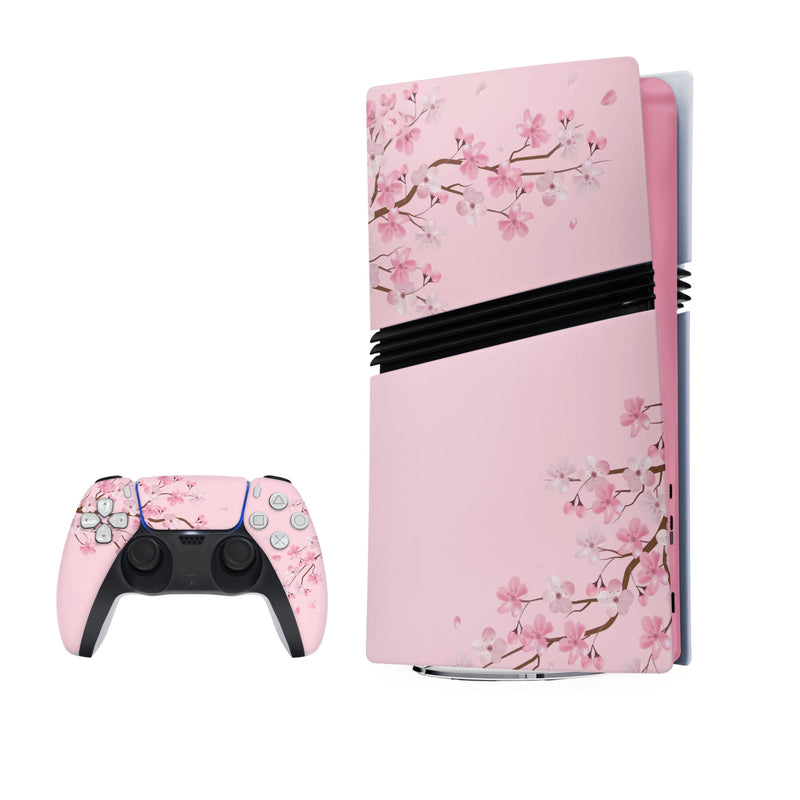 Sakura For PS5 Pro Playstation 5 Console And Controller , Full Wrap Vinyl For PS5 Pro