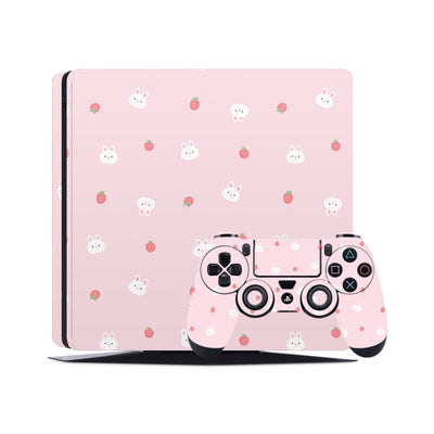 PS4 Skin Decals - Bunny Strawberry - Full Wrap Vinyl Sticker - ZoomHitskins