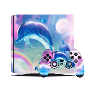 PS4 Skin Decals - Dolphins - Full Wrap Vinyl Sticker - ZoomHitskins