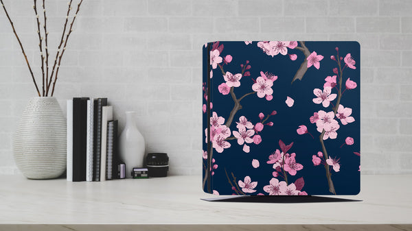 PS4 Skin Decals - Flourish Navy - Full Wrap Vinyl Sticker - ZoomHitskins