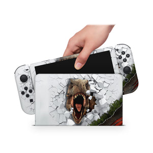 Nintendo Switch Oled Skin Decals - T-Rex- Full Wrap vinyl Sticker - ZoomHitskin