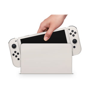 Nintendo Switch Oled Skin Decals - Cream - Full Wrap vinyl Sticker - ZoomHitskin