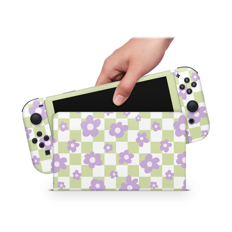 Nintendo Switch Oled Skin Decals - CheckBoard - Wrap Vinyl Sticker