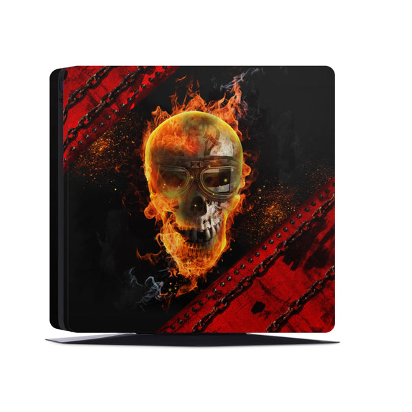 PS4 Skin Decals - Skull Inferno - Full Wrap Vinyl Sticker