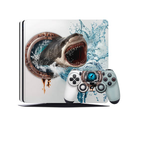 PS4 Skin Decals - Shark Attack - Full Wrap Vinyl Sticker - ZoomHitskins