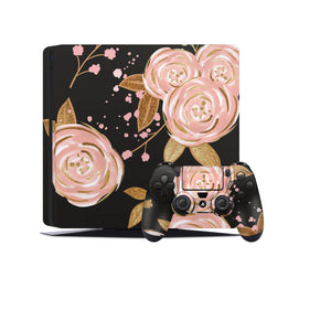 PS4 Skin Decals - Golden Rose - Full Wrap Vinyl Sticker - ZoomHitskins