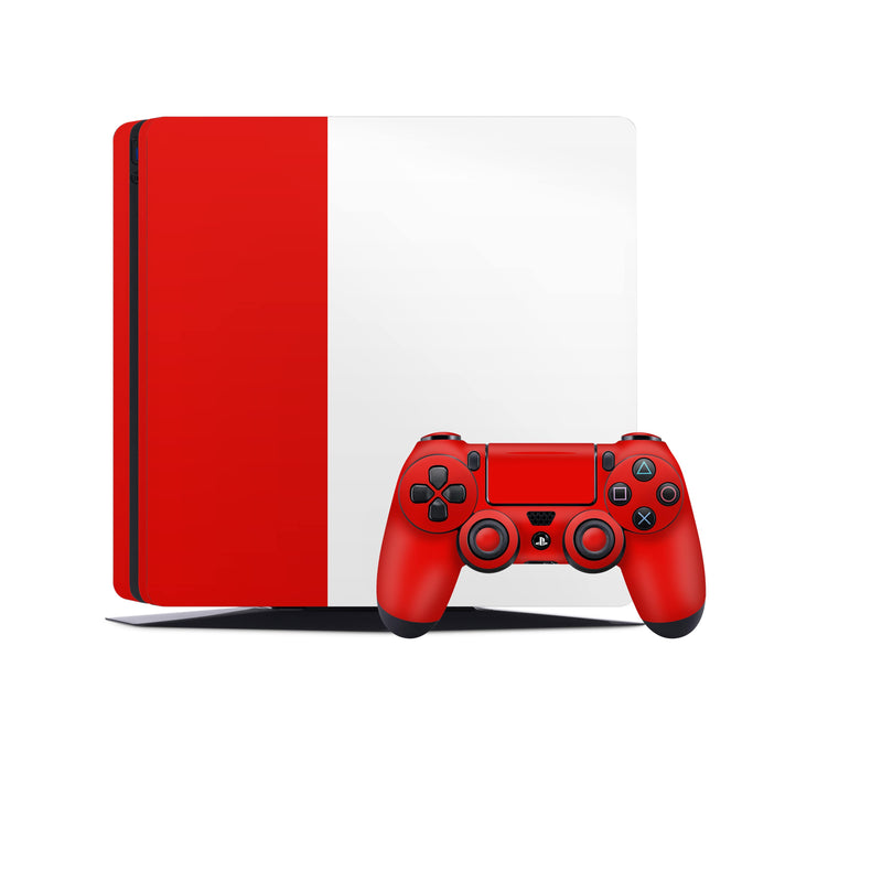 PS4 Skin Decals - Red White  - Full Wrap Vinyl Sticker