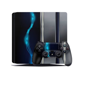 PS4 Skin Decals - Blue Neon - Full Wrap Vinyl Sticker - ZoomHitskins