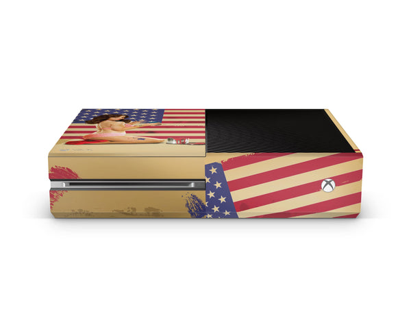 Xbox One Skin - USA Vintage Girl - Wrap Vinyl Sticker - ZoomHitskins