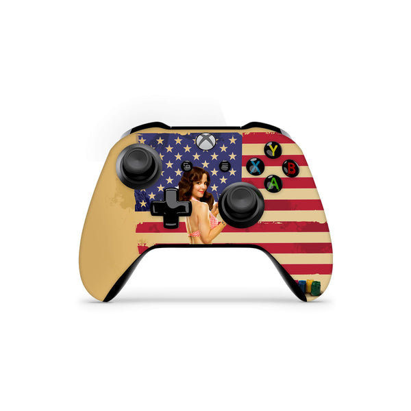 Xbox One Skin - USA Vintage Girl - Wrap Vinyl Sticker - ZoomHitskins