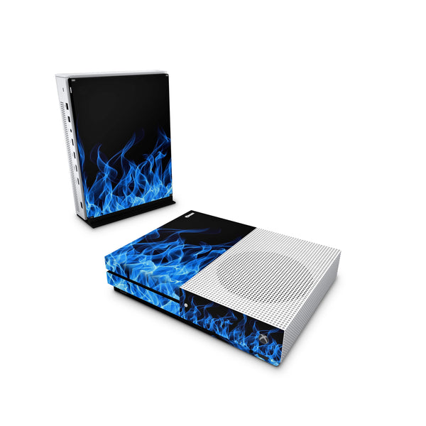 Xbox One Skin Decals - Blue Flames - Wrap Vinyl Sticker - ZoomHitskins