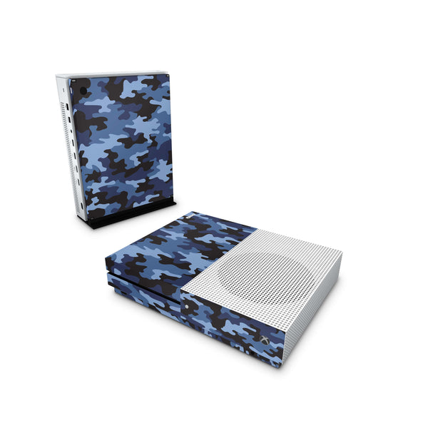 Xbox One Skin Decals - Blue Camouflage - Wrap Vinyl Sticker - ZoomHitskins