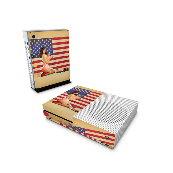 Xbox One Skin - USA Vintage Girl - Wrap Vinyl Sticker - ZoomHitskins