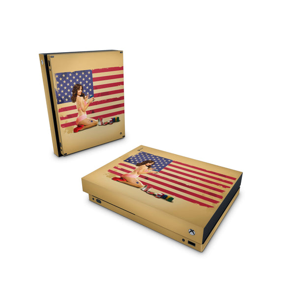 Xbox One Skin - USA Vintage Girl - Wrap Vinyl Sticker - ZoomHitskins
