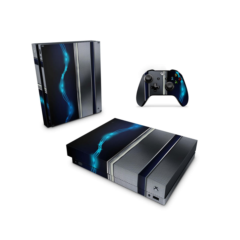 Xbox One Skin Decals - Blue Silver - Wrap Vinyl Sticker - ZoomHitskins