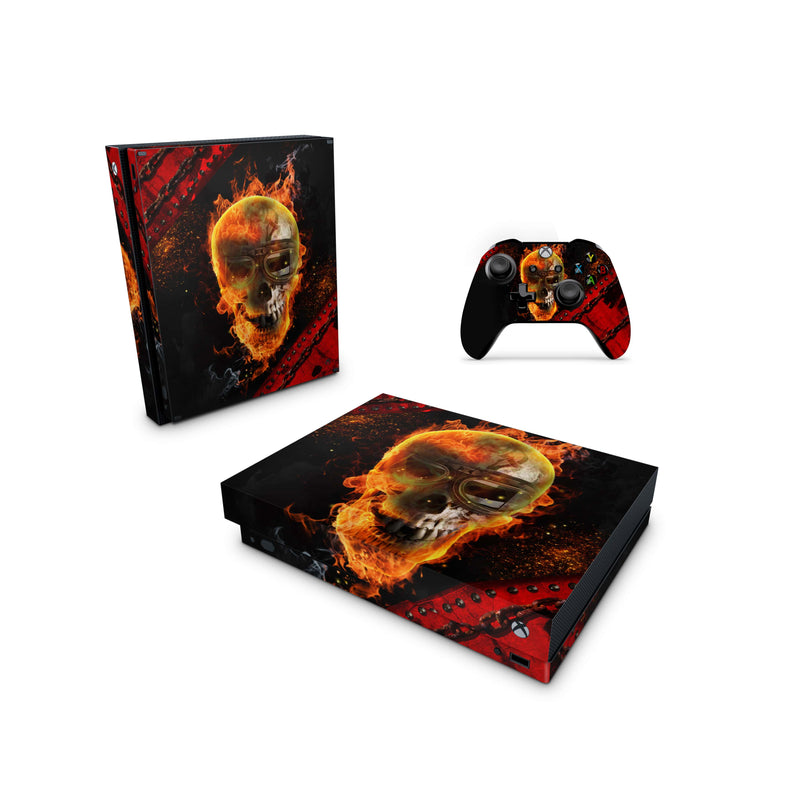 Xbox One Skin Decals - Skull Fire - Wrap Vinyl Sticker - ZoomHitskins