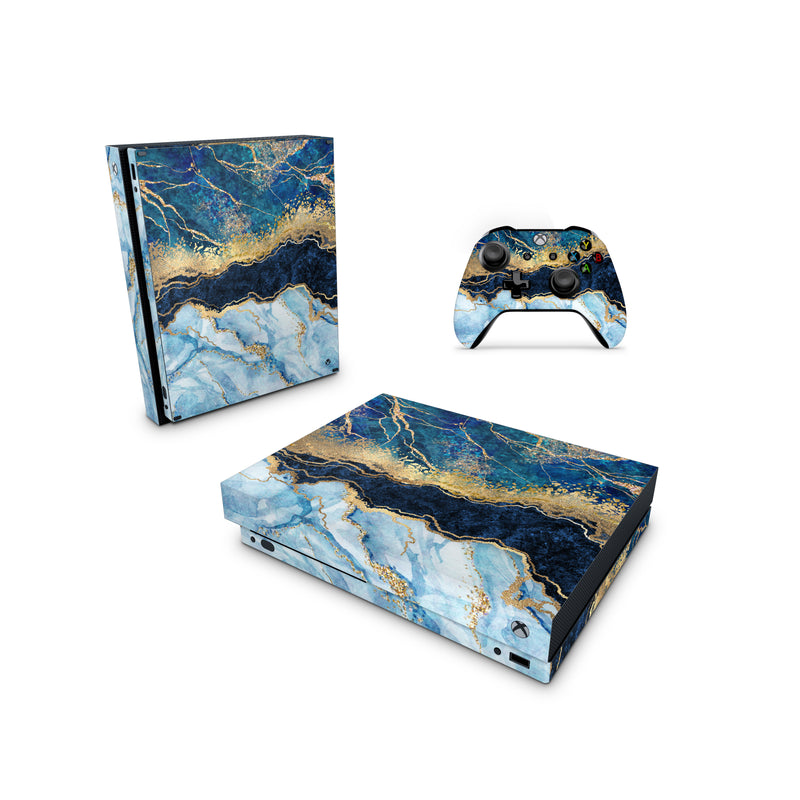 Xbox One Skin Decals - Granit Blue - Wrap Vinyl Sticker - ZoomHitskins