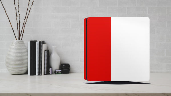 PS4 Skin Decals - Red White  - Full Wrap Vinyl Sticker