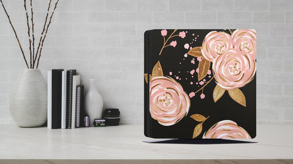 PS4 Skin Decals - Golden Rose - Full Wrap Vinyl Sticker - ZoomHitskins