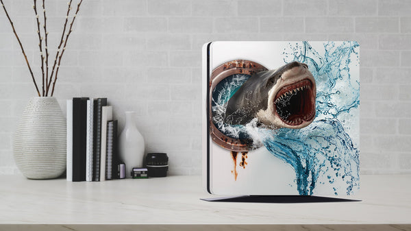 PS4 Skin Decals - Shark Attack - Full Wrap Vinyl Sticker - ZoomHitskins