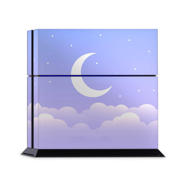 PS4 Slim Pro Fat Playstation 4 Console Skin Decal Sticker Mauve Blue Lunar Crescent Design Set - ZoomHitskin