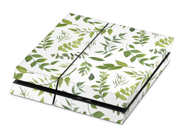 PS4 Slim Pro Fat Playstation 4 Console Skin Decal Sticker Watercolor Leaves - ZoomHitskin