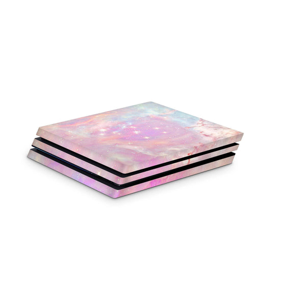 PS4 Slim Pro Fat Playstation 4 Console Skin Decal Sticker Galaxy Pink Pastel Star Light Blue Rose Gloss Sky Planets Purple Custom Design Set - ZoomHitskin