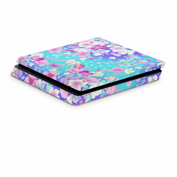 PS4 Slim Pro Fat Playstation 4 Console Controller Skin Decal Sticker Baby Blue Bloom Skins Design - ZoomHitskin