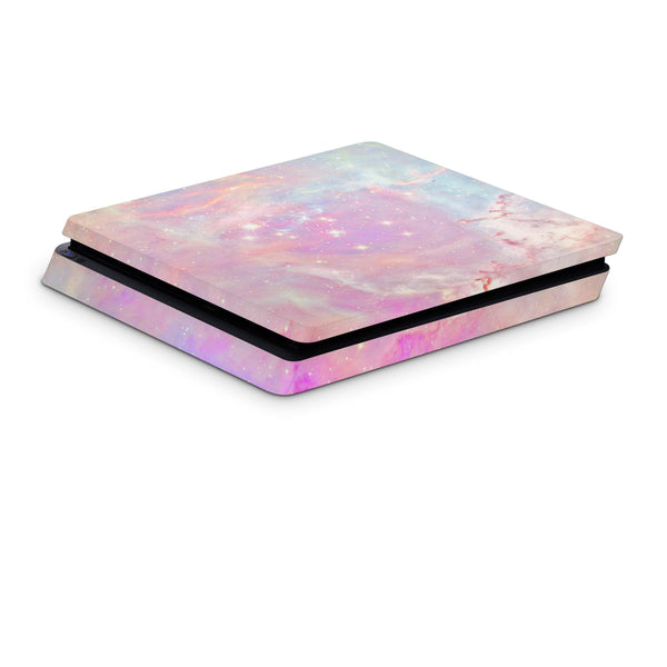 PS4 Slim Pro Fat Playstation 4 Console Skin Decal Sticker Galaxy Pink Pastel Star Light Blue Rose Gloss Sky Planets Purple Custom Design Set - ZoomHitskin