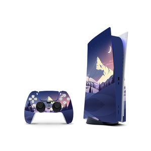Landscape Blue Decal For PS5 Playstation 5 Console And Controller , Full Wrap Vinyl For PS5 - ZoomHitskin