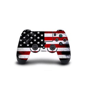 Full Cover Skin Decal Sticker For PS4 Regular Slim Pro Controller Flag America Red Blue White Stars USA United States Color Design - ZoomHitskin