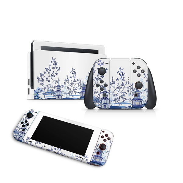 Nintendo Switch Decal Skin For Console Joy-Con And Dock Chinese Pagodas - ZoomHitskin