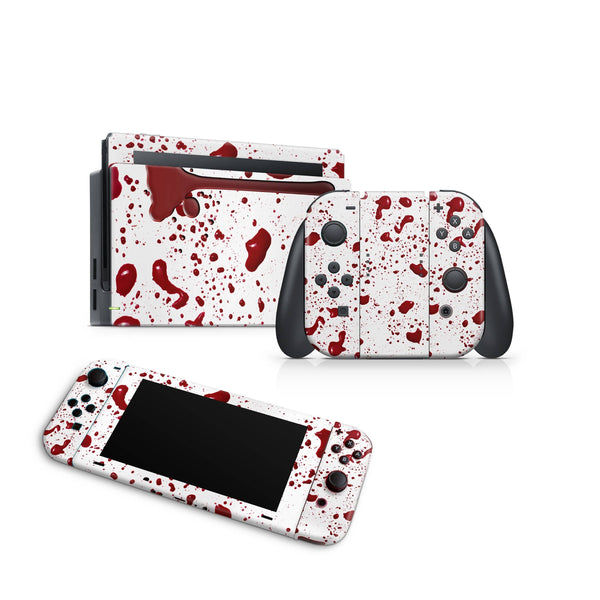 Nintendo Switch Skin Decal For Console Joy-Con And Dock Blood Splash - ZoomHitskin