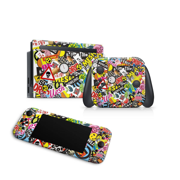 Nintendo Switch Skin Decal For Console Joy-Con And Dock Bomb Graffiti - ZoomHitskin