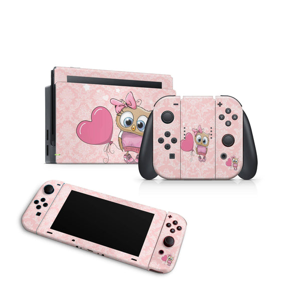 Nintendo Switch Skin Decal For Console Joy-Con And Dock Cartoon Owl - ZoomHitskin