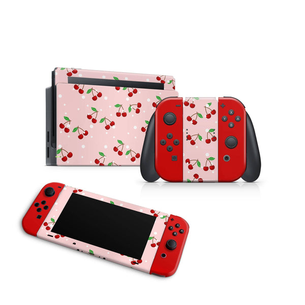 Nintendo Switch Skin Decal For Console Joy-Con And Dock Cherry Ruby - ZoomHitskin