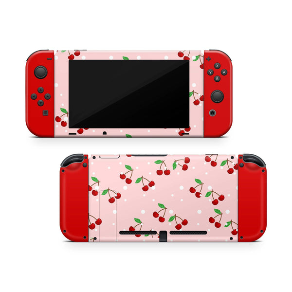 Nintendo Switch Skin Decal For Console Joy-Con And Dock Cherry Ruby - ZoomHitskin