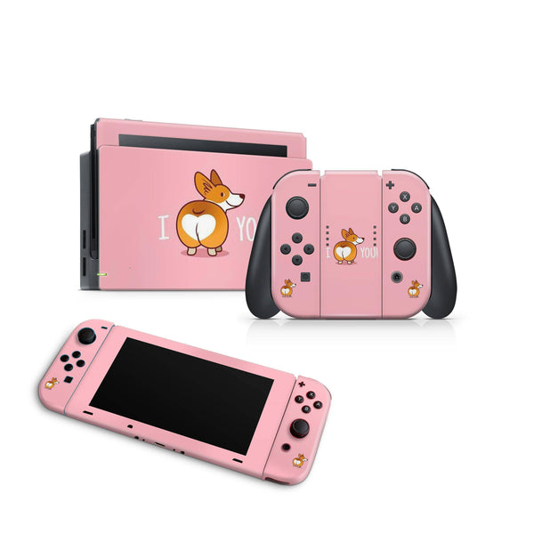 Nintendo Switch Skin Decal For Console Joy-Con And Dock Corgy Lover - ZoomHitskin