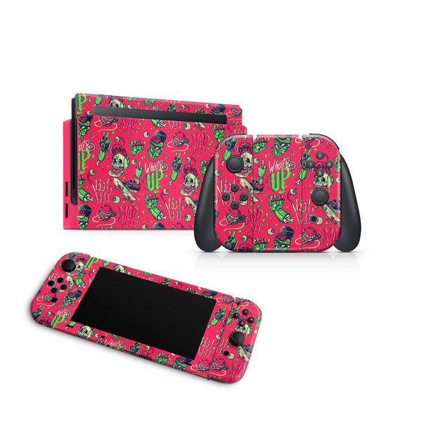 Nintendo Switch Skin Decal For Console Joy-Con And Dock Graffiti Skulls - ZoomHitskin