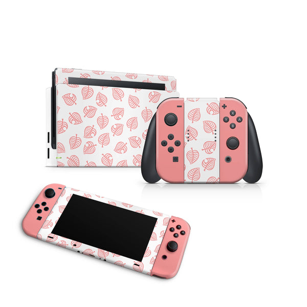 Nintendo Switch Skin Decal For Console Joy-Con And Dock Rose Leafs - ZoomHitskin